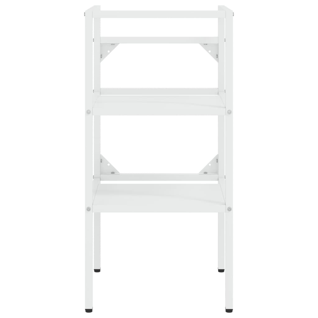 vidaXL Meuble lavabo de salle de bain avec vasque Blanc Fer