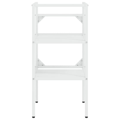 vidaXL Meuble lavabo de salle de bain avec vasque Blanc Fer