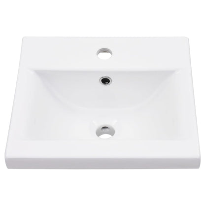 vidaXL Meuble lavabo de salle de bain avec vasque Blanc Fer