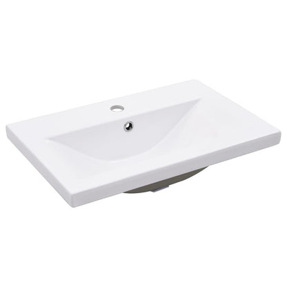 vidaXL Meuble lavabo de salle de bain avec lavabo Blanc Fer