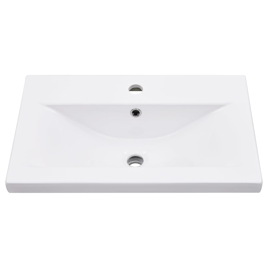vidaXL Meuble lavabo de salle de bain avec lavabo Blanc Fer