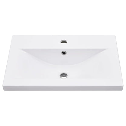 vidaXL Meuble lavabo de salle de bain avec lavabo Blanc Fer