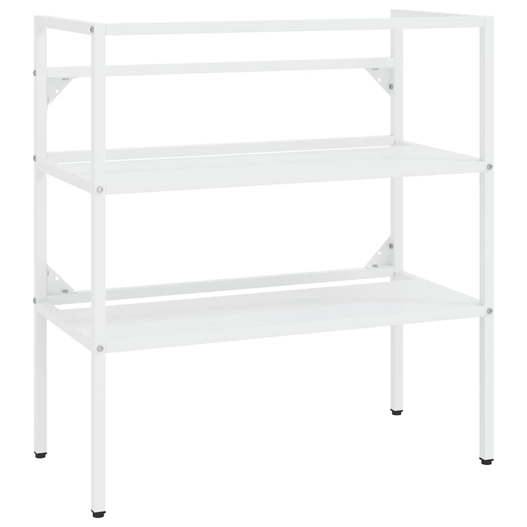 vidaXL Meuble de salle de bain avec vasque Blanc Fer