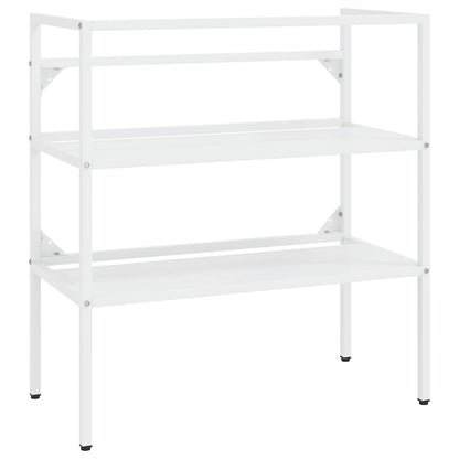 vidaXL Meuble de salle de bain avec vasque Blanc Fer