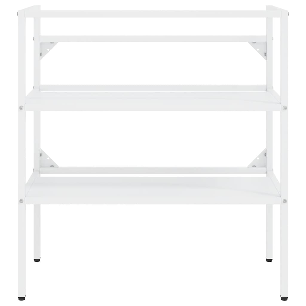 vidaXL Meuble de salle de bain avec vasque Blanc Fer