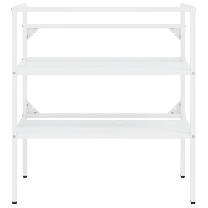 vidaXL Meuble de salle de bain avec vasque Blanc Fer