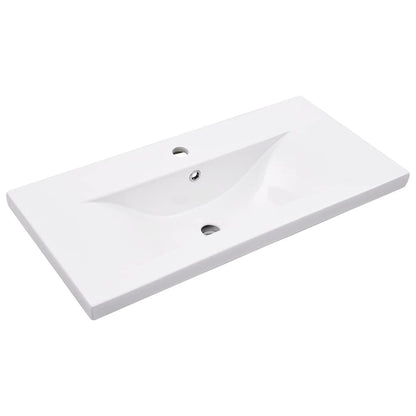 vidaXL Meuble de salle de bain avec vasque Blanc Fer