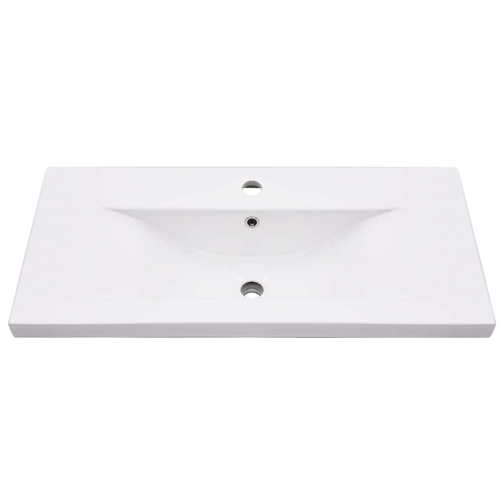 vidaXL Meuble de salle de bain avec vasque Blanc Fer