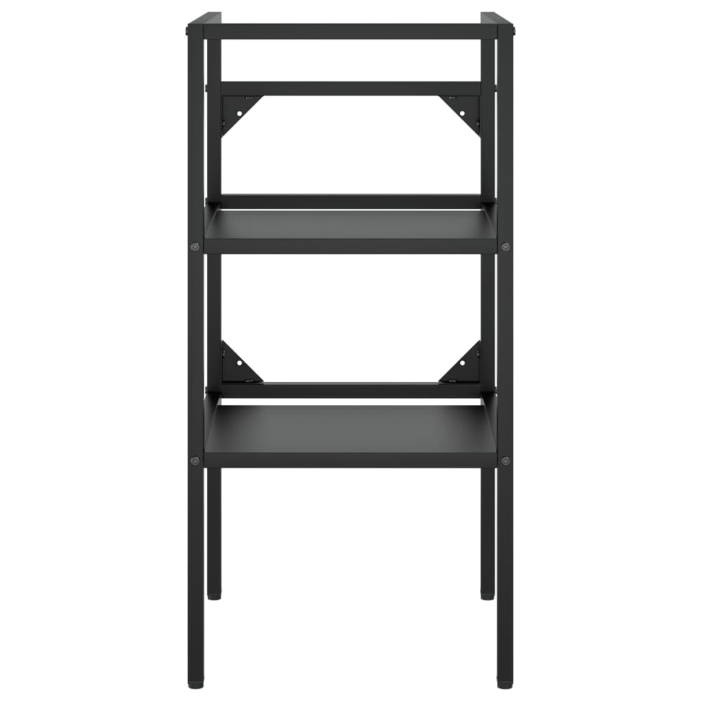 Meuble lavabo de salle de bain vidaXL avec lavabo fer noir