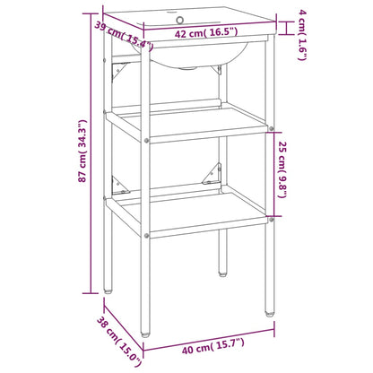 Meuble lavabo de salle de bain vidaXL avec lavabo fer noir