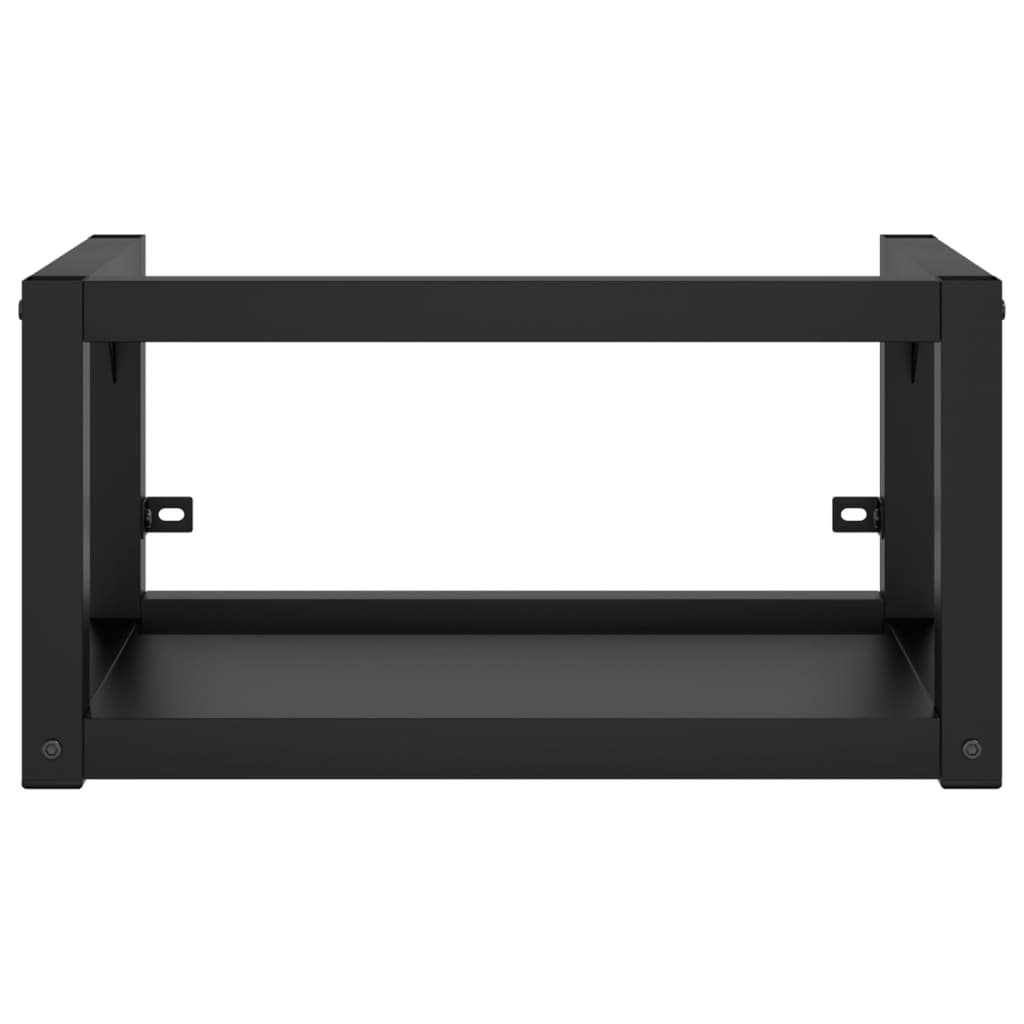 vidaXL Meuble lavabo de salle de bain avec vasque Noir Fer