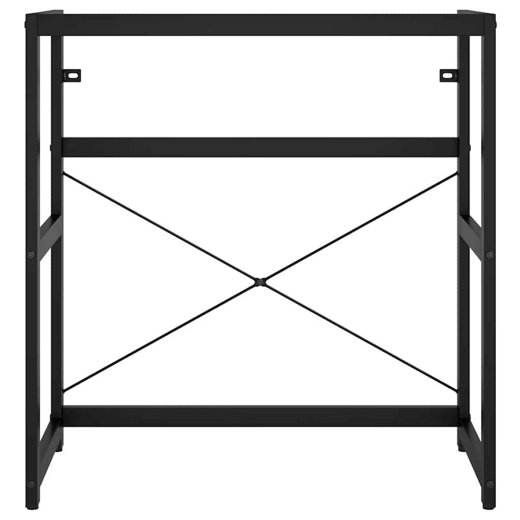 vidaXL Meuble lavabo de salle de bain avec vasque Noir Fer