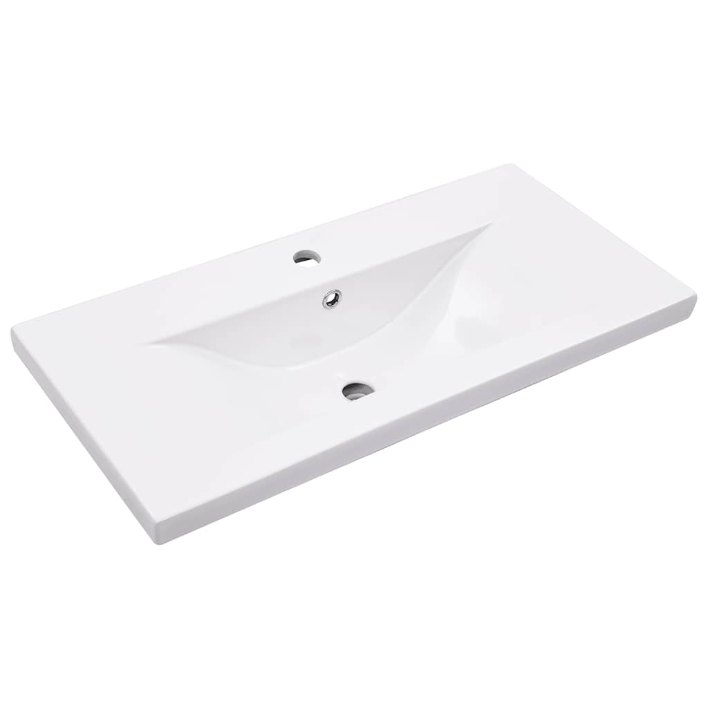 vidaXL Meuble lavabo de salle de bain avec vasque Noir Fer