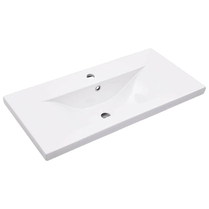 vidaXL Meuble lavabo de salle de bain avec vasque Noir Fer