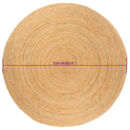 vidaXL Tapis en jute tressé rond 210 cm