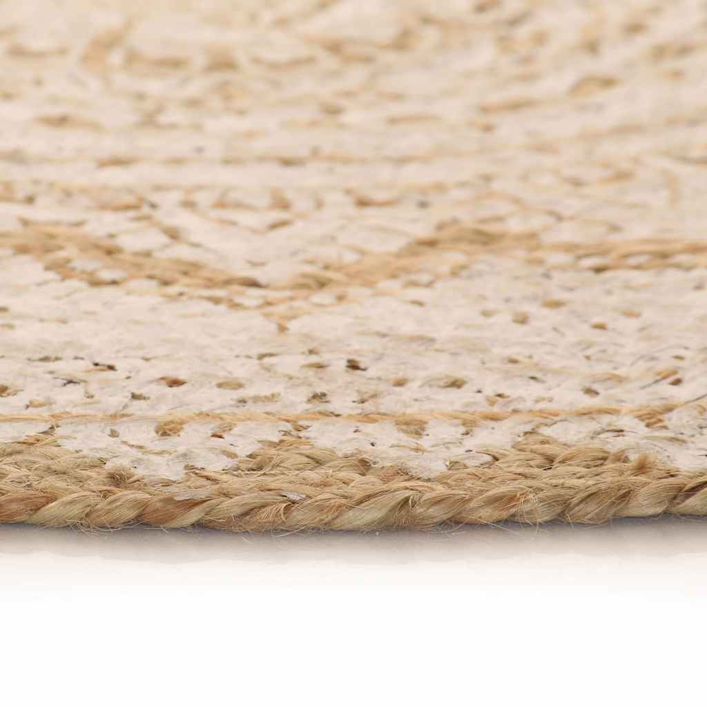 vidaXL Tapis en jute tressé imprimé 180 cm rond