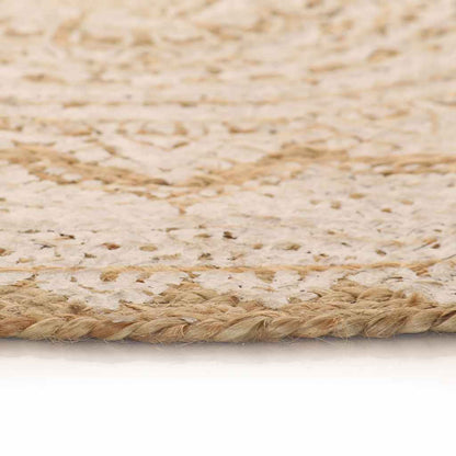vidaXL Tapis en jute tressé imprimé 180 cm rond