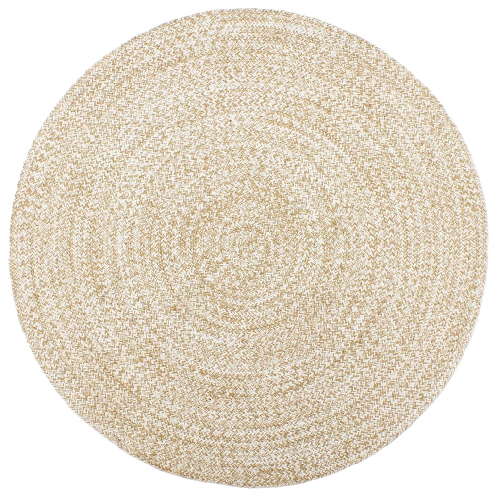 vidaXL Tapis fait main jute blanc et marron 180 cm