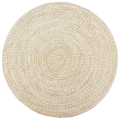 vidaXL Tapis fait à la main en jute blanc et marron 210 cm