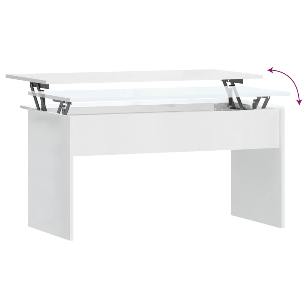 vidaXL Couchtisch Hochglanz-Weiß 102x50,5x52,5 cm Holzwerkstoff
