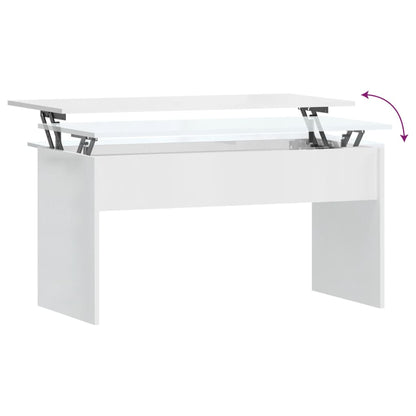 vidaXL Couchtisch Hochglanz-Weiß 102x50,5x52,5 cm Holzwerkstoff