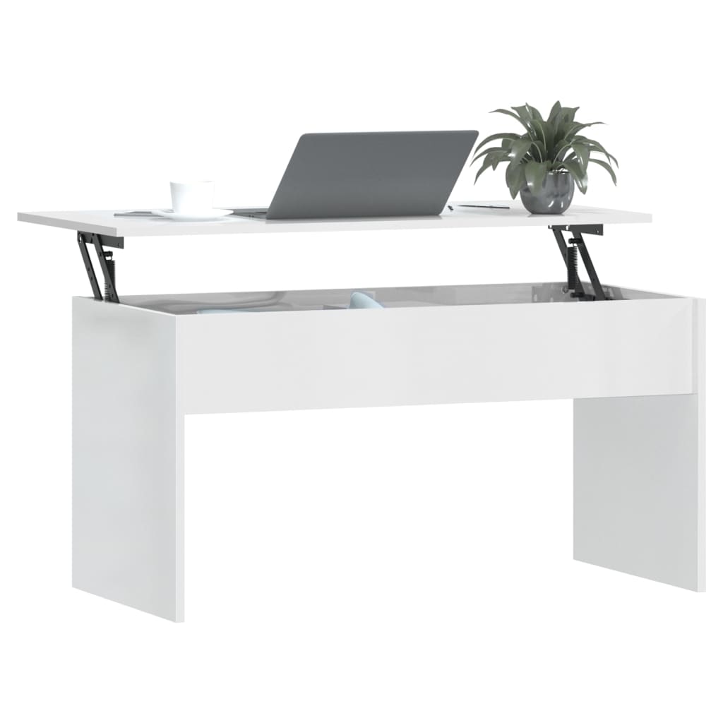 vidaXL Couchtisch Hochglanz-Weiß 102x50,5x52,5 cm Holzwerkstoff
