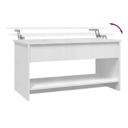 vidaXL Couchtisch Hochglanz-Weiß 102x50x52,5 cm Holzwerkstoff