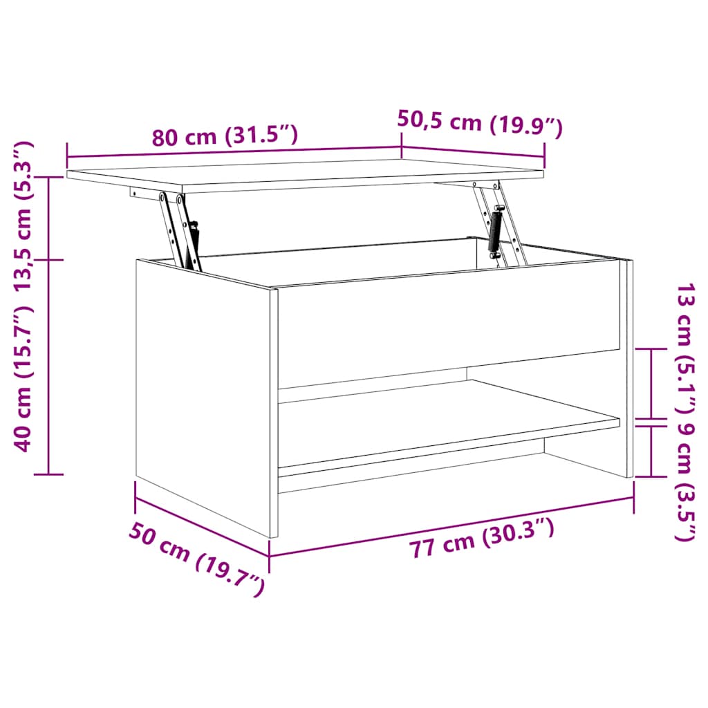 vidaXL Couchtisch Betongrau 80x50x40 cm Holzwerkstoff