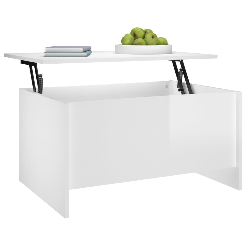 vidaXL Couchtisch Hochglanz-Weiß 80x55,5x41,5 cm Holzwerkstoff
