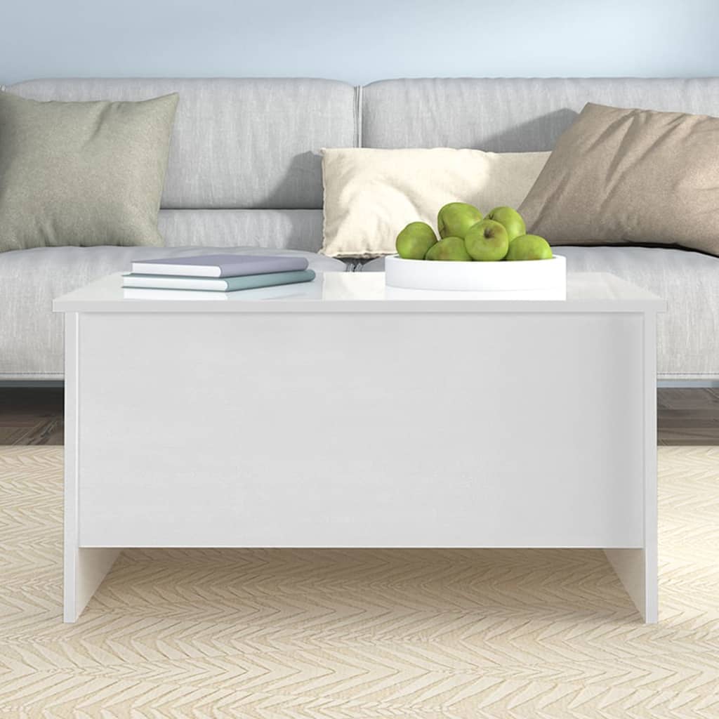 vidaXL Couchtisch Hochglanz-Weiß 80x55,5x41,5 cm Holzwerkstoff