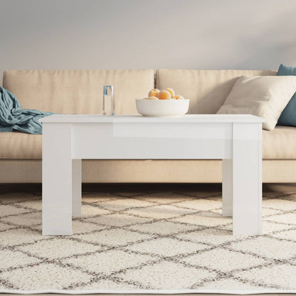 vidaXL Couchtisch Hochglanz-Weiß 101x49x52 cm Holzwerkstoff