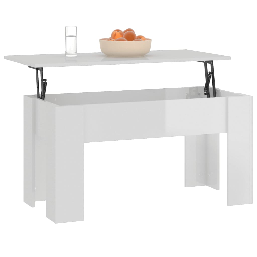 vidaXL Couchtisch Hochglanz-Weiß 101x49x52 cm Holzwerkstoff