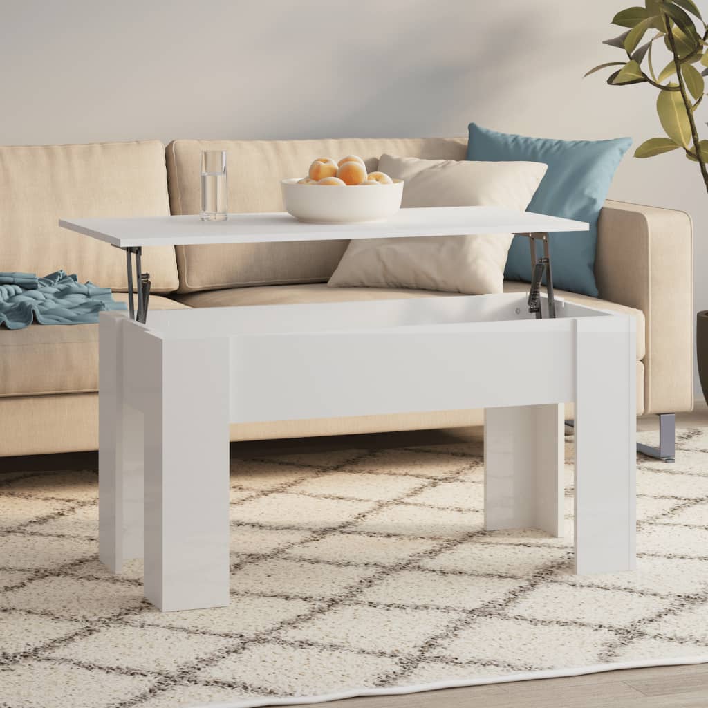 vidaXL Couchtisch Hochglanz-Weiß 101x49x52 cm Holzwerkstoff
