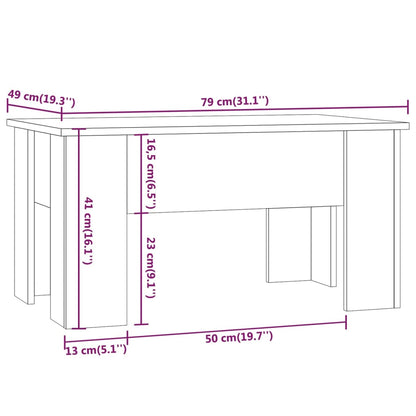 vidaXL Couchtisch Weiß 79x49x41 cm Holzwerkstoff