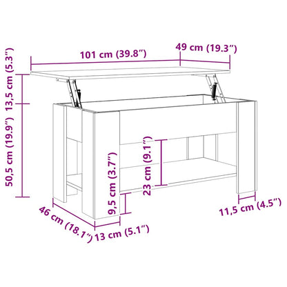 vidaXL Couchtisch Betongrau 101x49x52 cm Holzwerkstoff