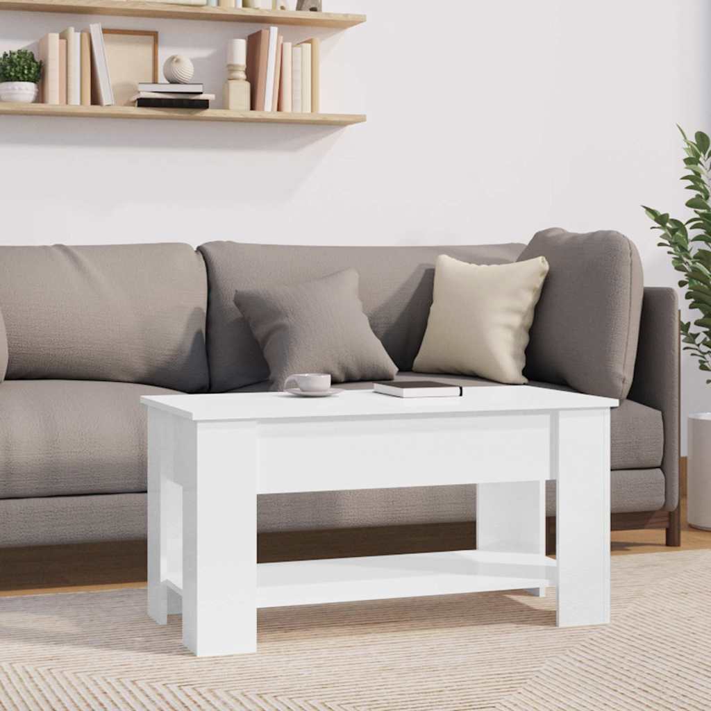vidaXL Couchtisch Hochglanz-Weiß 101x49x52 cm Holzwerkstoff