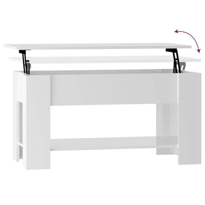 vidaXL Couchtisch Hochglanz-Weiß 101x49x52 cm Holzwerkstoff