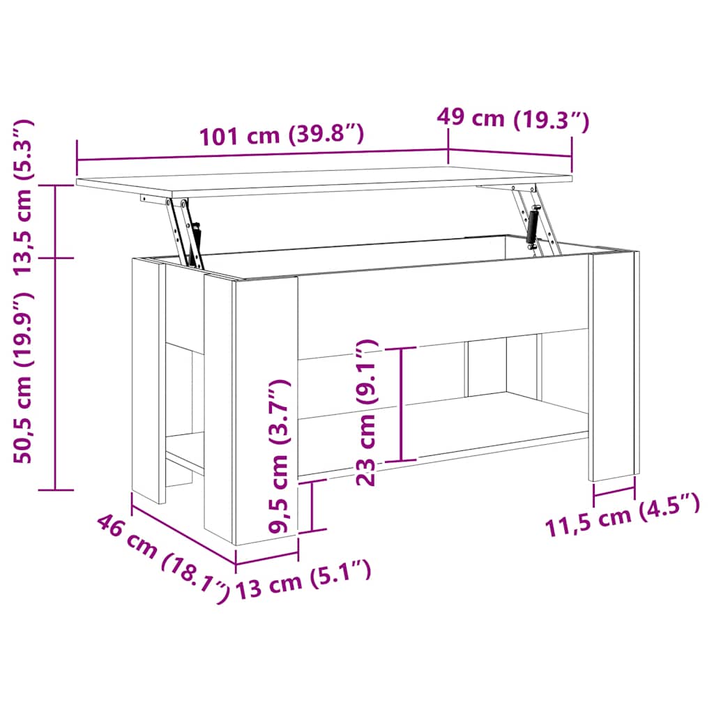 vidaXL Couchtisch Hochglanz-Weiß 101x49x52 cm Holzwerkstoff