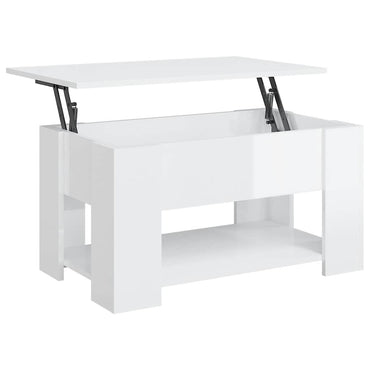 vidaXL Couchtisch Hochglanz-Weiß 79x49x41 cm Holzwerkstoff
