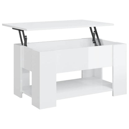vidaXL Couchtisch Hochglanz-Weiß 79x49x41 cm Holzwerkstoff