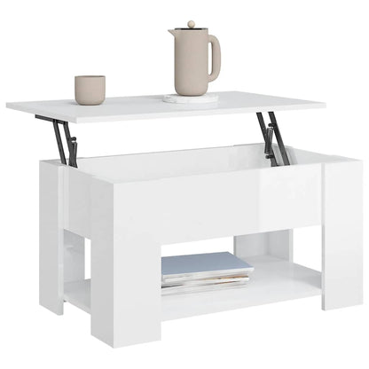 vidaXL Couchtisch Hochglanz-Weiß 79x49x41 cm Holzwerkstoff