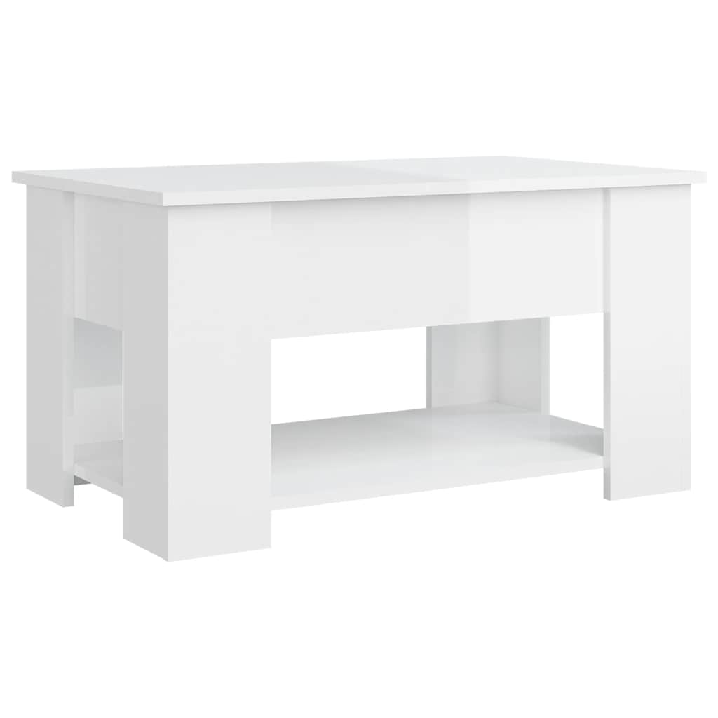 vidaXL Couchtisch Hochglanz-Weiß 79x49x41 cm Holzwerkstoff