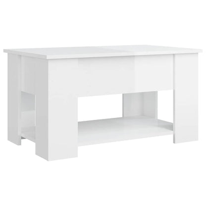 vidaXL Couchtisch Hochglanz-Weiß 79x49x41 cm Holzwerkstoff
