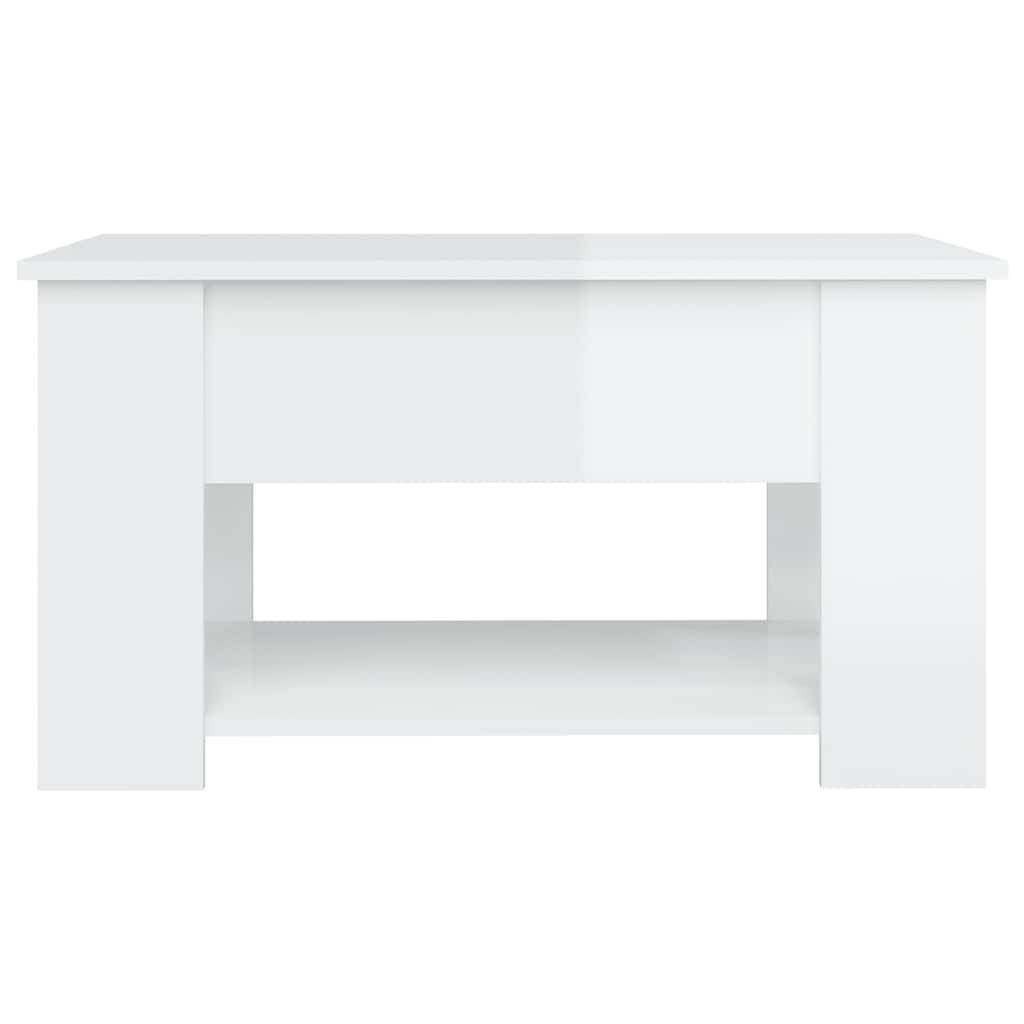 vidaXL Couchtisch Hochglanz-Weiß 79x49x41 cm Holzwerkstoff