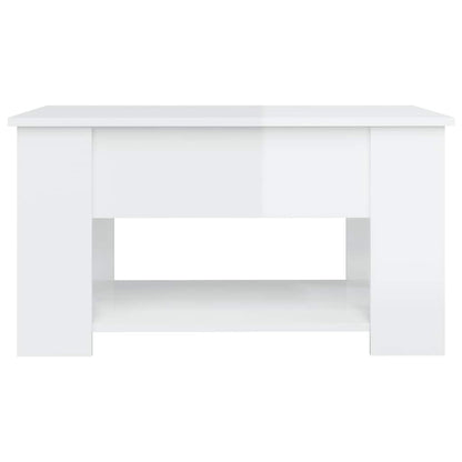 vidaXL Couchtisch Hochglanz-Weiß 79x49x41 cm Holzwerkstoff