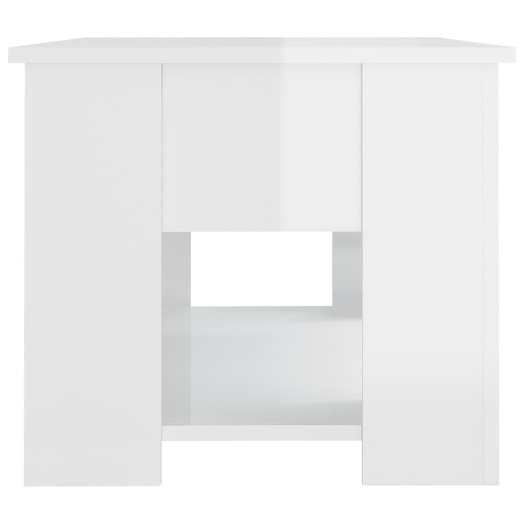 vidaXL Couchtisch Hochglanz-Weiß 79x49x41 cm Holzwerkstoff