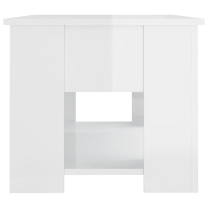 vidaXL Couchtisch Hochglanz-Weiß 79x49x41 cm Holzwerkstoff