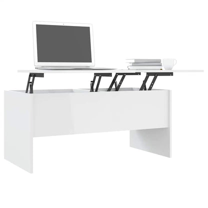 vidaXL Couchtisch Hochglanz-Weiß 102x50,5x46,5 cm Holzwerkstoff