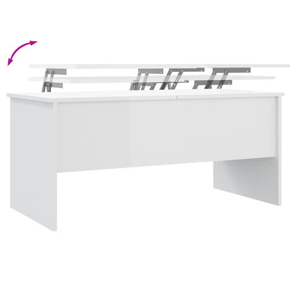 vidaXL Couchtisch Hochglanz-Weiß 102x50,5x46,5 cm Holzwerkstoff