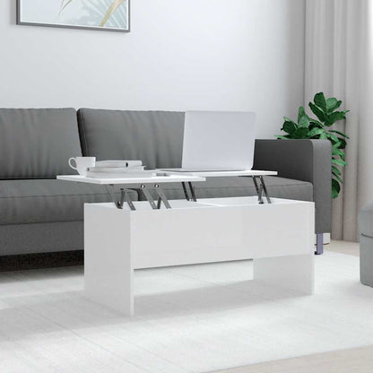 vidaXL Couchtisch Hochglanz-Weiß 102x50,5x46,5 cm Holzwerkstoff